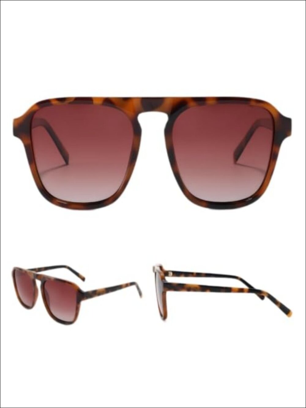 Polarized Aviator Sunglasses Square Single Bridge Unisex Outdoor UV Protection